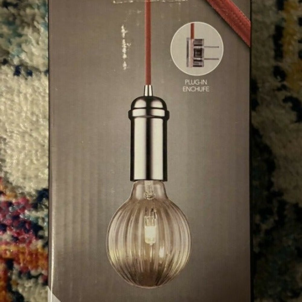Globe EDISON Pendant in Red fabric cord/